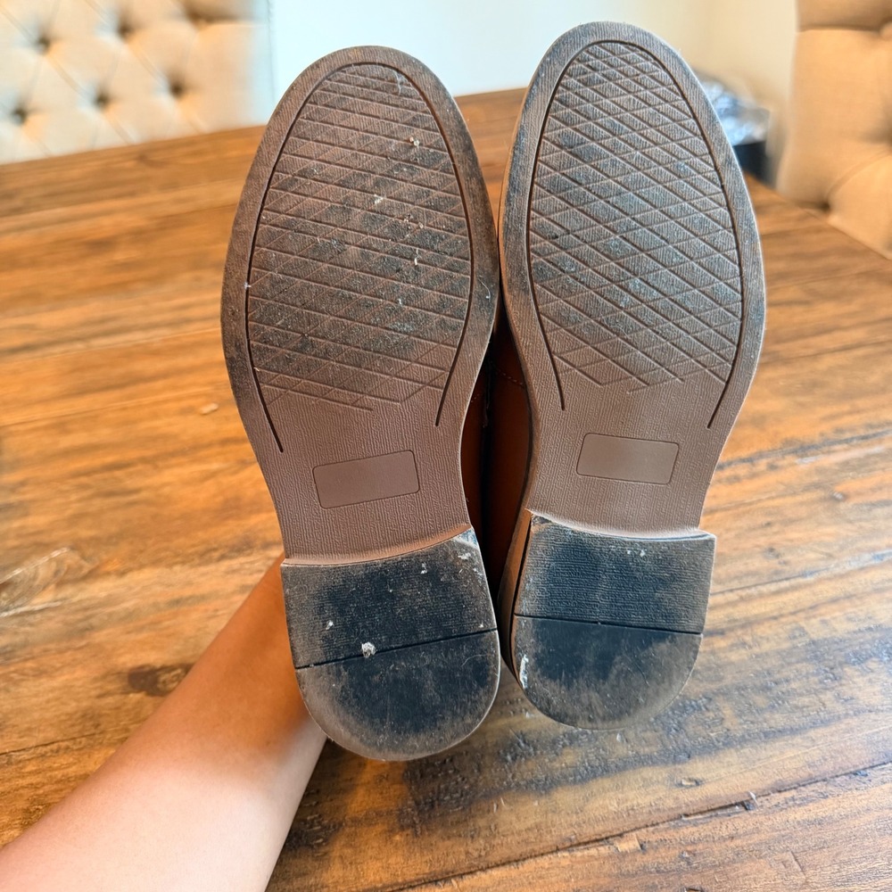 Bruno Marc‎ Kids Tan Faux Leather Loafers Dress Shoes Size 1 Boys Formal - Picture 6 of 8